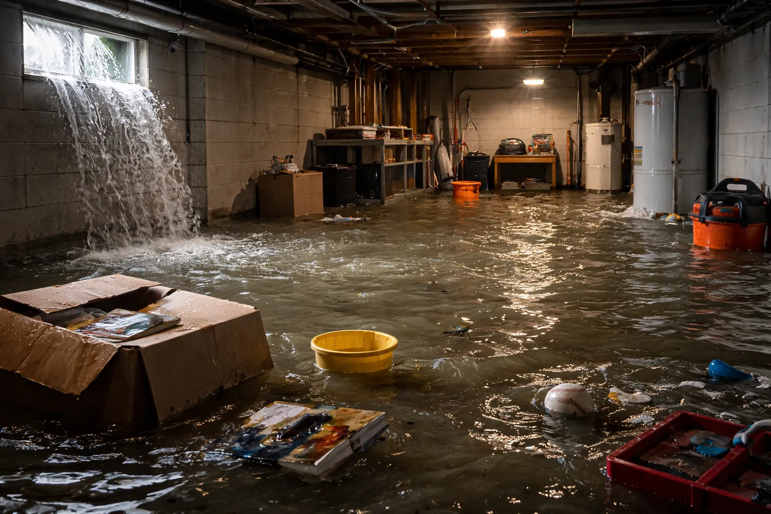 Professional Plumber Unclogging Drain in Basement
